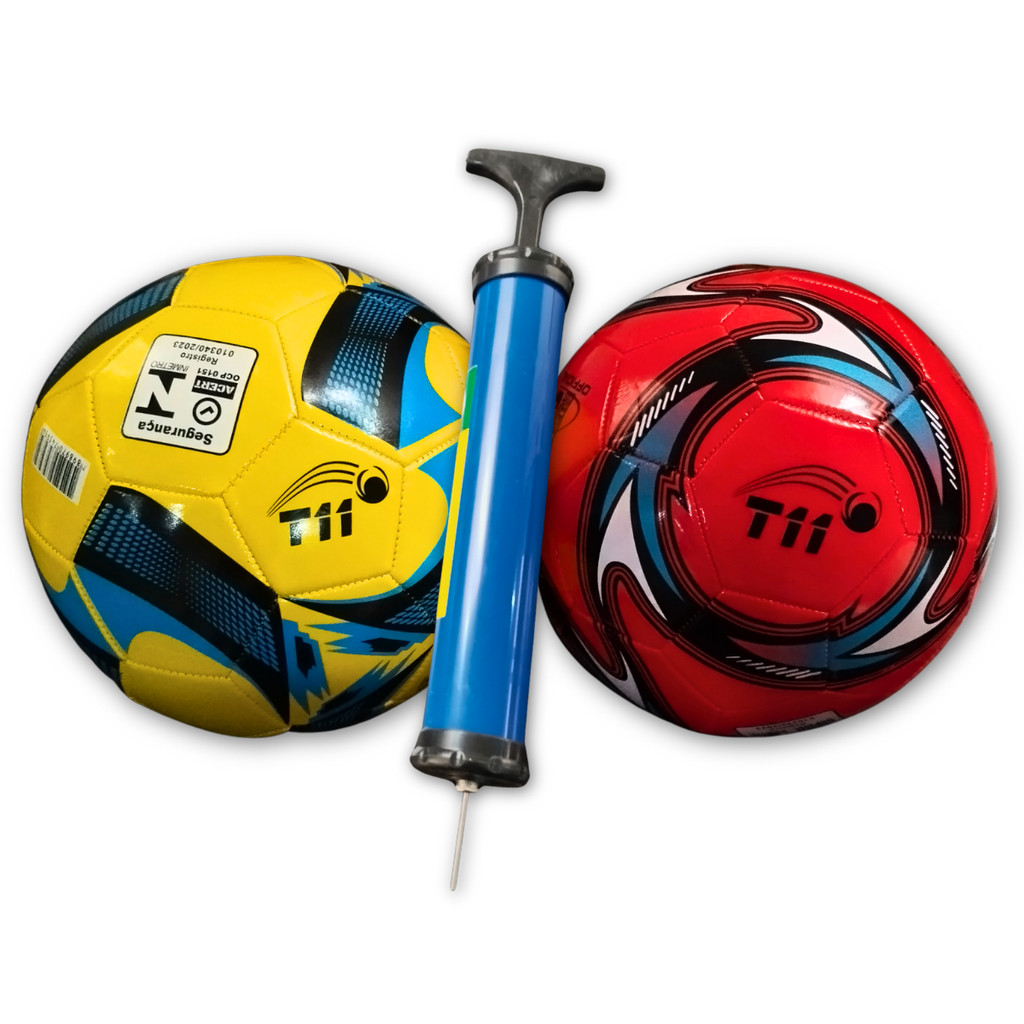 Kit 2 Bolas Futebol Campo Quadra T11 Raça Pro Sortidas