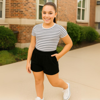 Shorts Infantil Juvenil Feminino Menina Conforto e Estilo Dia a Dia Verão Com Bolso Estiloso em Oferta na Shopee