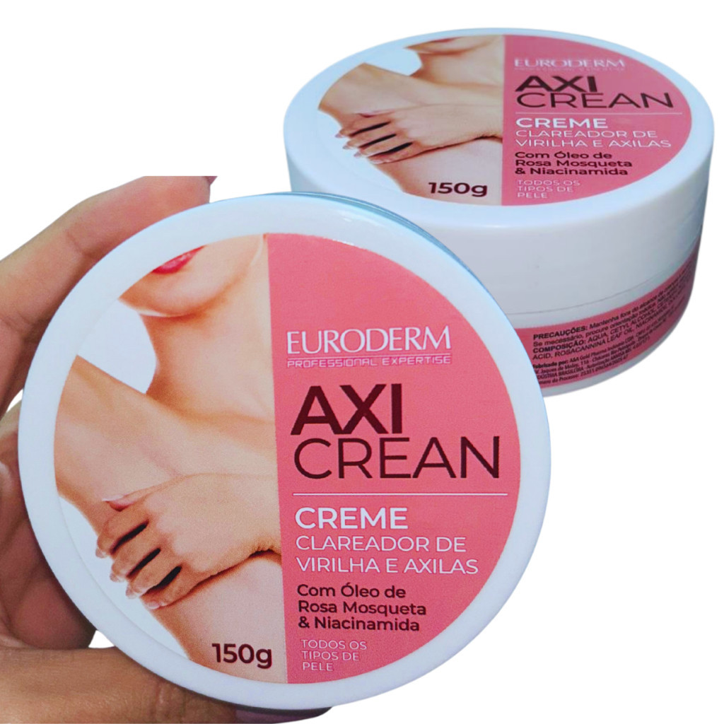 Creme Clareador Virilha e Axilas Euroderm Axi Clean 150g C1 – Rosa Mosqueta & Niacinamida 150 g