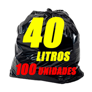 Saco De Lixo Preto 40 Litros Resistente 100 Unidades Pronta Entrega Envio Rápido em Oferta na Shopee