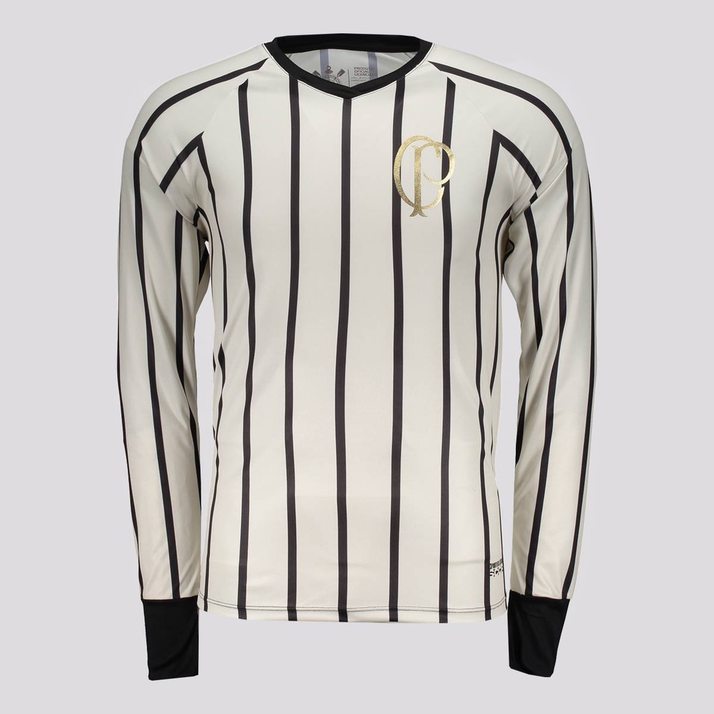 Camisa Corinthians Listrada Manga Longa Off White