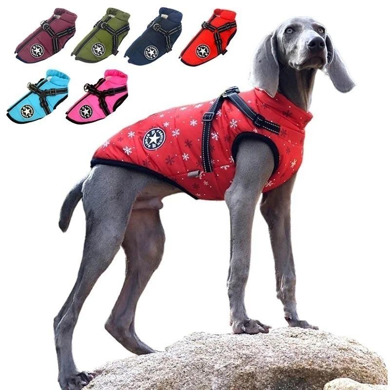 Roupas para Cães Pequenos, Médios e Grandes, Jaqueta de Inverno para Animais de Estimação com Arnês, Casaco Impermeável