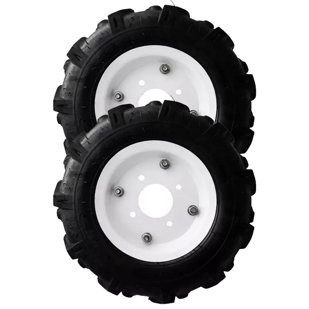 Par de Roda com Pneu (4" x 8") para Microtrator MCG 780 e MCD 580 Kawashima 3300261