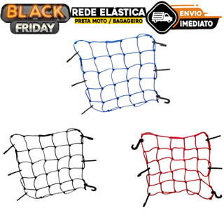Rede Elastica Aranha 30x30 Moto qualidade Bagageiro Capacete vermelho já em Oferta na Shopee