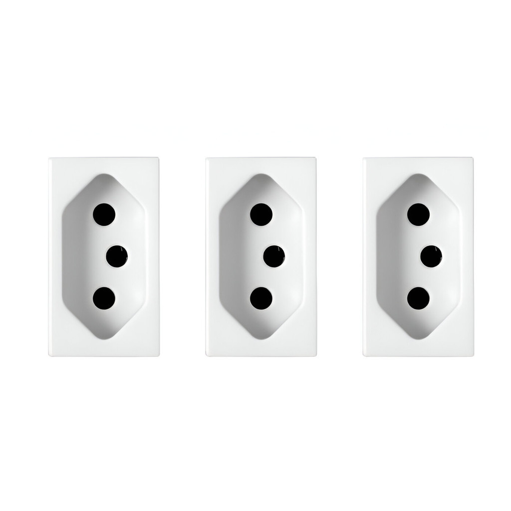 Kit 3 Módulos Tomada 20A 3 Pinos Soprano Siemens Ilus – Conexão Segura e Design Moderno