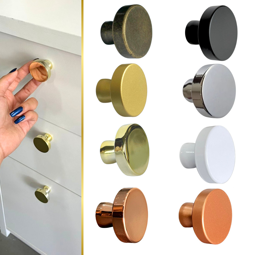 Kit 2 Puxadores de Gavetas Cômodas Portas Armários Cozinha Gabinetes Redondo - Premium em Oferta na Shopee