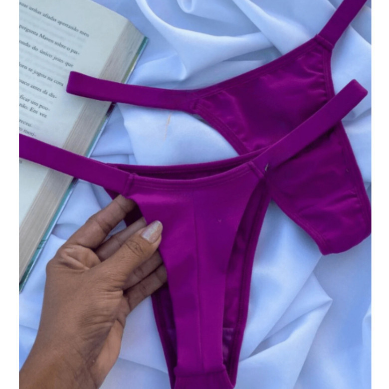 Promoção Kit 100 Tangas Fio Duplo Com Tirinhas Coloridas Sexy Microfibra Intimate ATACADO