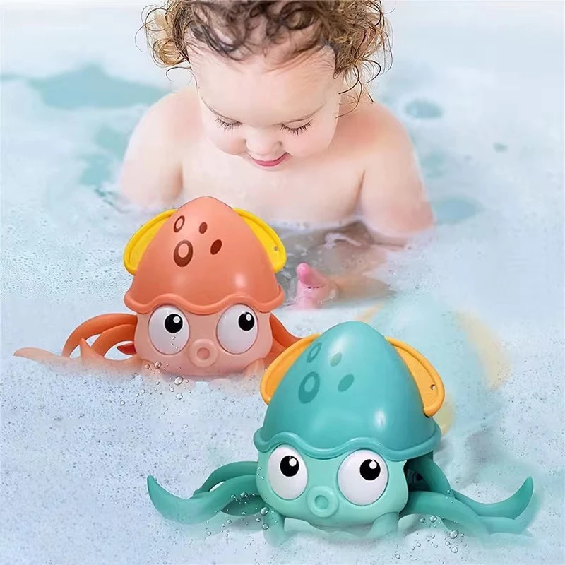 Brinquedo Polvo  Movimento Água Criança Bolha Presente Lula Chão Corda Puxa Bichinho Nadador