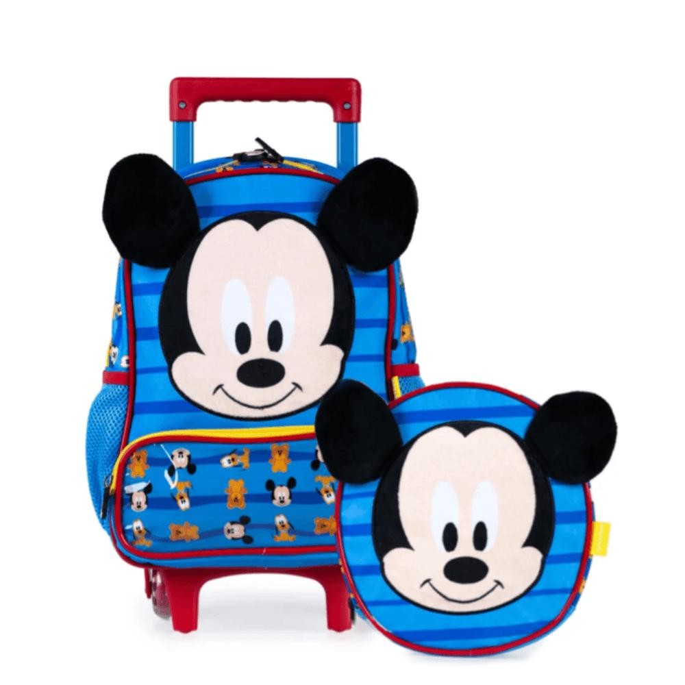 Kit Mochila Escolar Infantil Com Rodinhas Masculina Mickey Baby Com Lancheira Azul em Oferta na Shopee