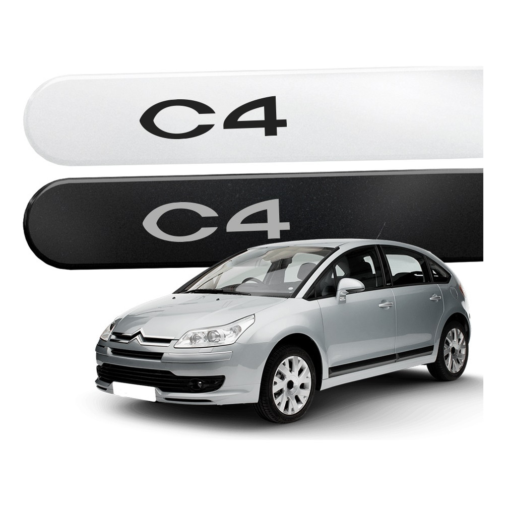 Friso Lateral Porta Para C4 Pallas Hatch 2008 A 2014 4 Peças