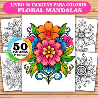 Livro de Colorir Mandala Floral 1 edição| Arteterapia Adultos | Relaxamento e Ansiedade | COL038-01 em Oferta na Shopee