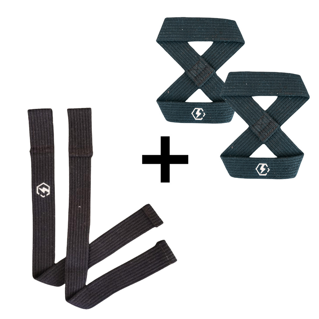 Kit Par Tala Strap +  Par Strap oito Luva academia Musculação