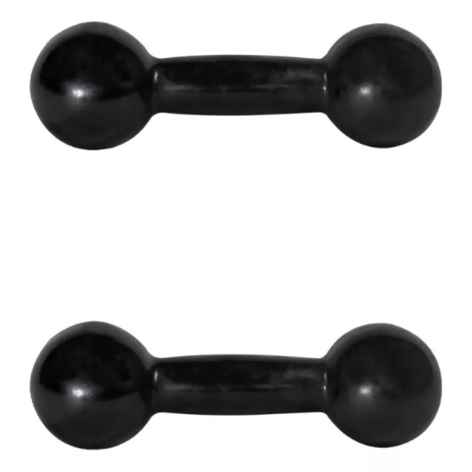 Par Halteres Bola 2kg Ferro Fundido Emborrachado Preto