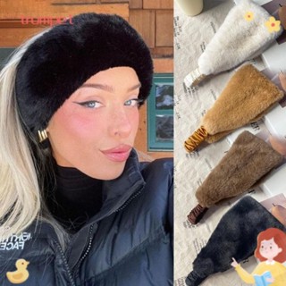 Faixas De Cabelo Trompet , Faixa De Pelúcia Fofa De Imitação De Pele De Cor Sólida Elástica Macia E Larga Com Design em Oferta na Shopee