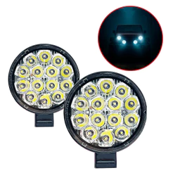 2x Farol De Milha 14leds 42w 12v/24v Redondo Off-road 6000k Off Road Universal
