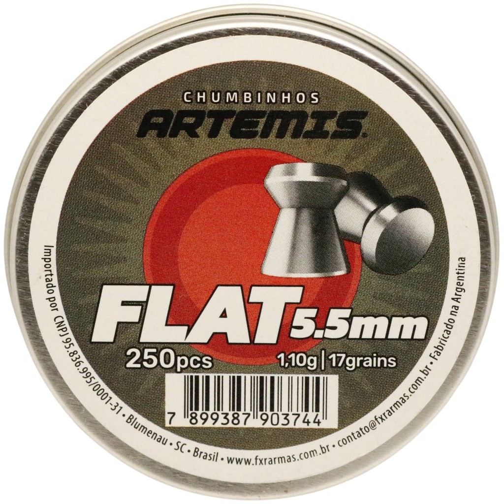 Chumbinho Artemis Flat Alta Precisão 5.5mm (.22) - 250un