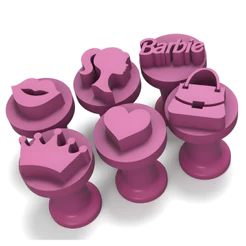 Kit 6 Carimbos Brigadeiros Docinhos Molde Festa Confeitaria - BARBIE