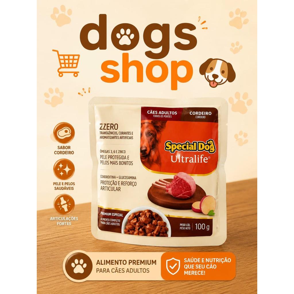 Ração Úmida Special Dog Ultralife Para Cães Adultos Sabor Cordeiro Com Batata-doce 100g