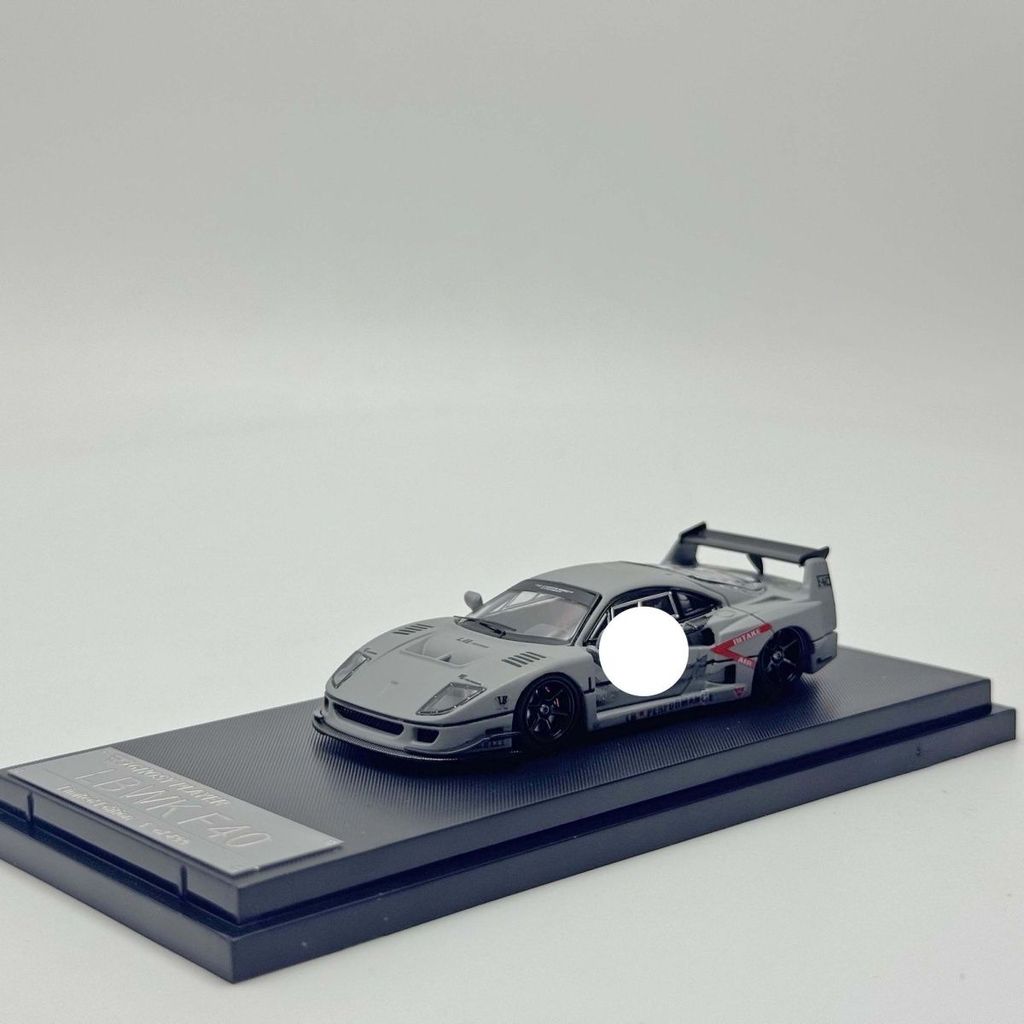 SW 1/64 Leap Horse F40 LBWK Modelo de carro em liga GHOST PLAYER Versão personalizada Combate Cinza