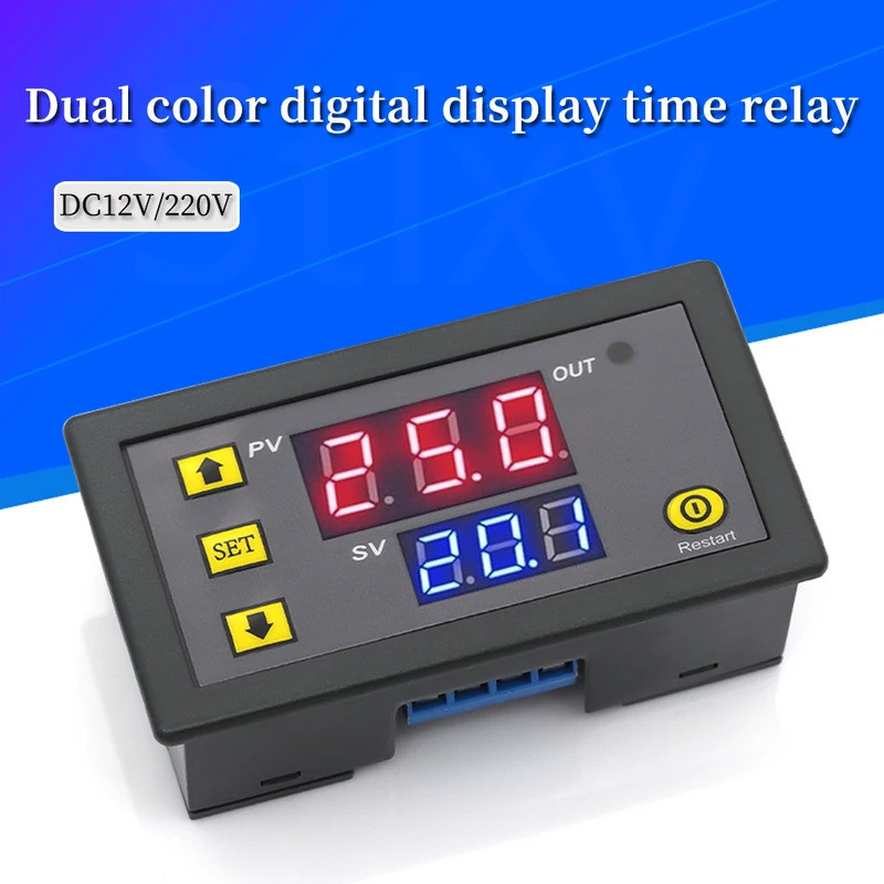 AC 110V 220V DC 12V Relé De Atraso De Tempo Digital Display LED Interruptor De Controle De Temporizador De Ciclo Tempori