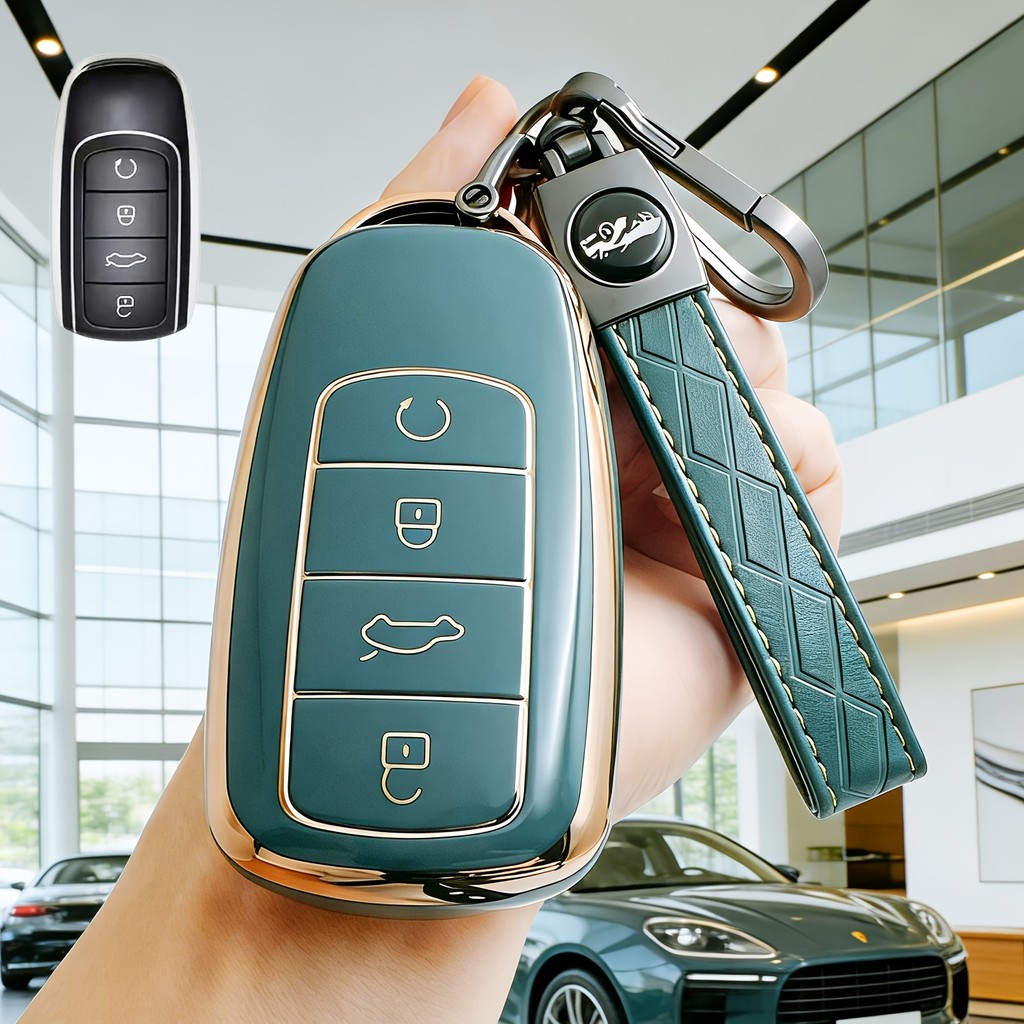 Capa De Chave Remota De Carro Com Chaveiro Para Chery Tiggo 8/7Plus , Arrizo 8 , Pro , Kunpeng , Omoda C5 , Tigo 7 Max ,