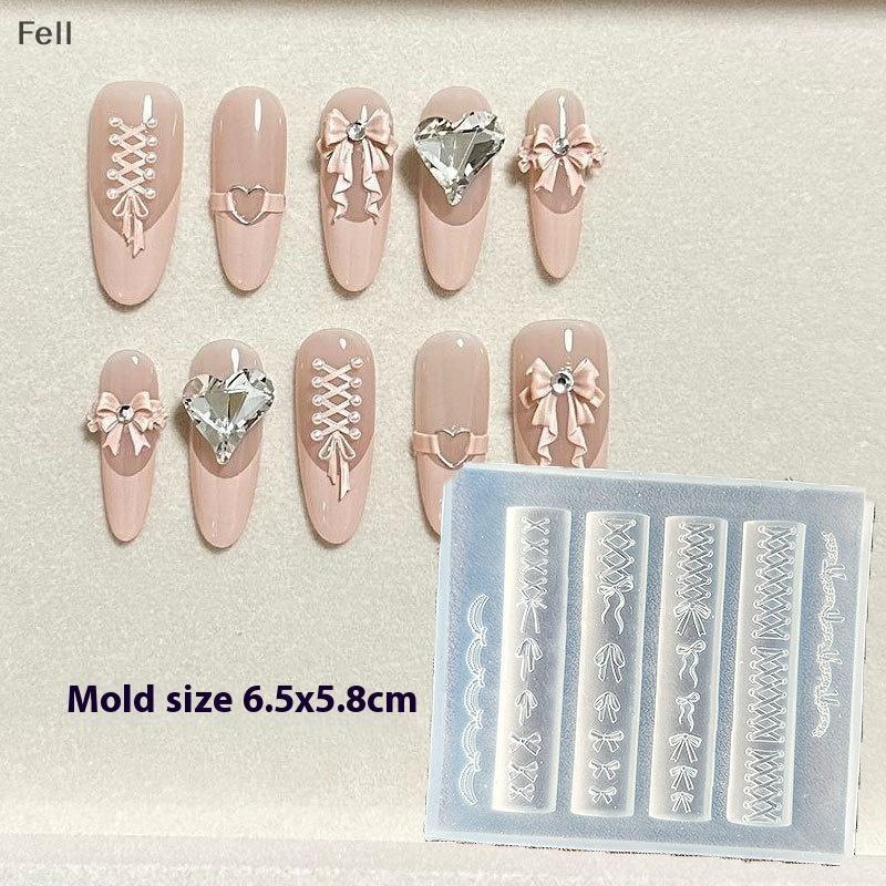 [Fel] Novo Molde De Silicone Com Laço Para Arte Em Unhas , Ferramenta Artesanal Faça Você Mesmo , Estereoscópico , Ferra