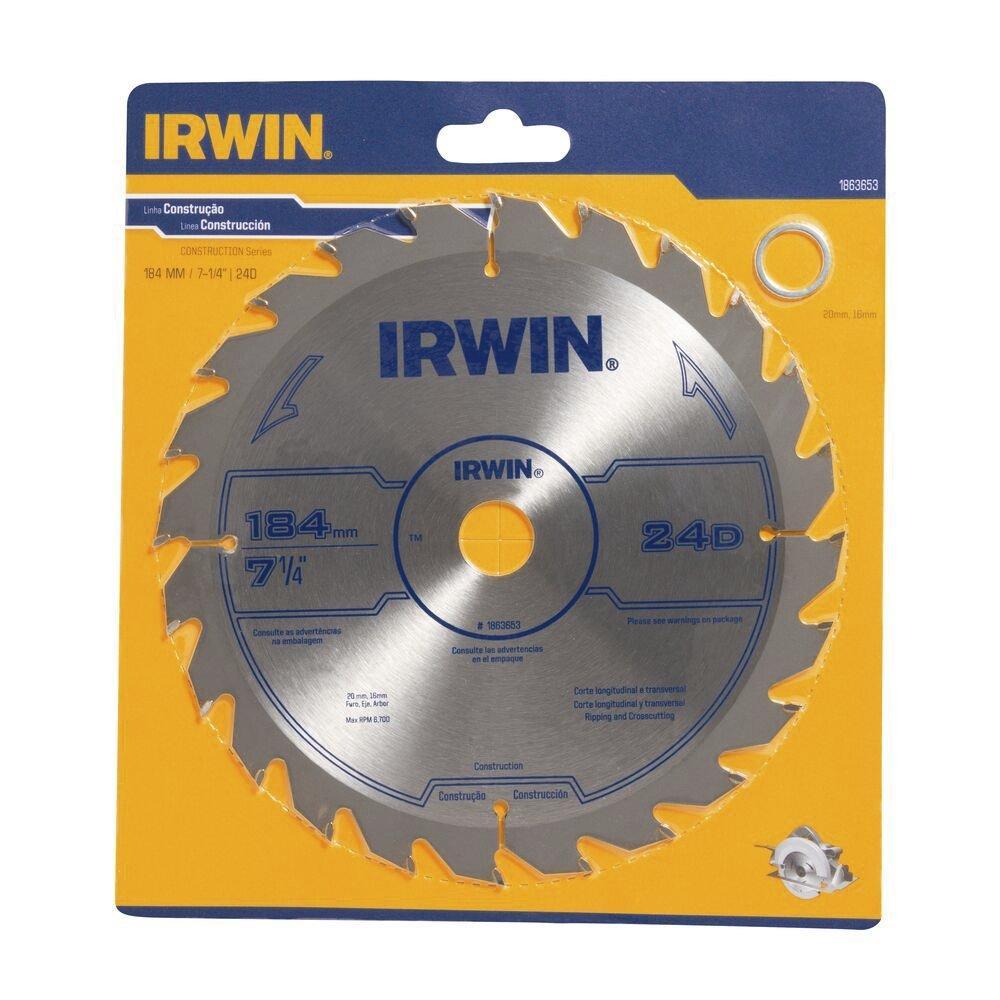 Disco Serra Circular Irwin Standard 7.1/4" x 20mm 24 Dentes