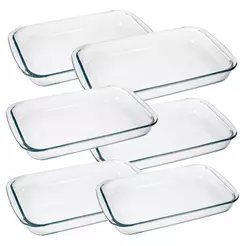 Conjunto de Assadeiras Marinex Retangular 2,9 Litros Grande 6 Peças