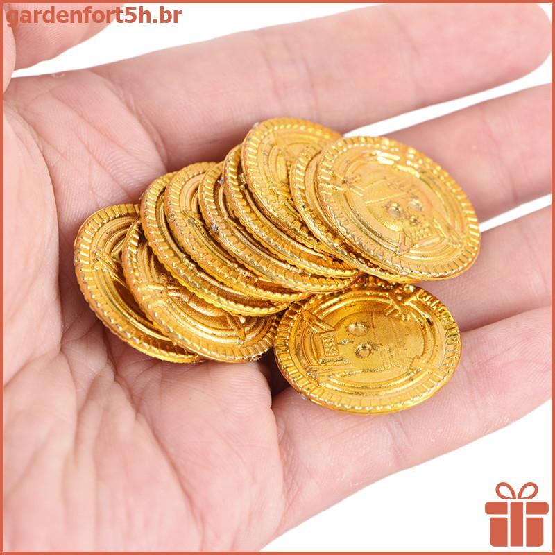 GARDE 10 Pcs Plástico Pirata Ouro Jogar Moedas Festa De Aniversário Favores Moeda Do Tesouro ,