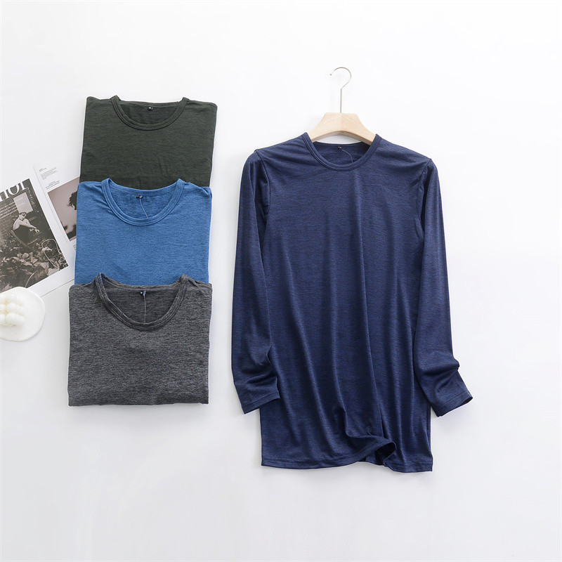 Roupa íntima masculina japonesa de lã fina, roupas de aquecimento térmico, autoaquecimento, manga comprida, roupas de ou