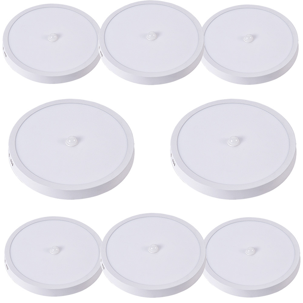 Kit 8 Painel de LED Sobrepor Avant com Sensor de Presença 24W Luz Branca Iluminação Geral
