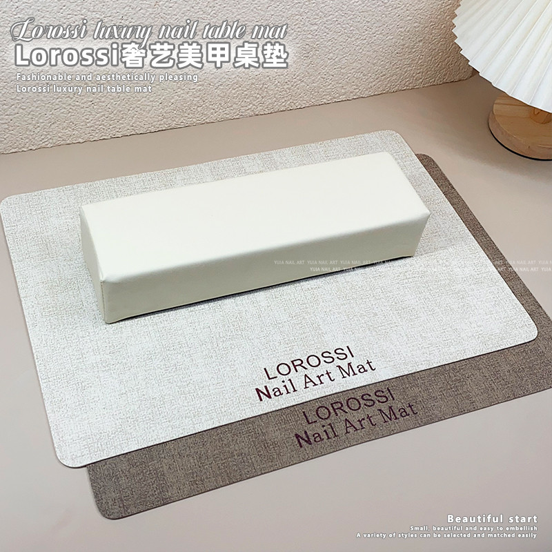 Influenciador manicure mão travesseiro almofada foto adereços brancos tapete de mesa de couro dupla face impermeável res