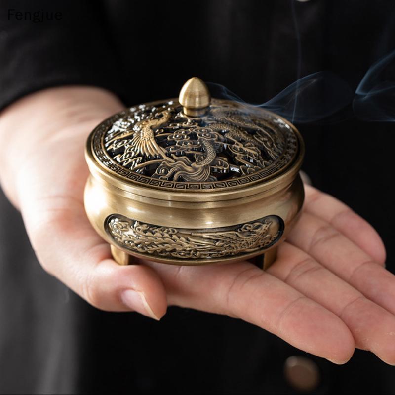 Fengjue Cobre Puro Antigo Fogão De Aromaterapia De Três Pernas DIY Casa Interior Pan Incenso Fio Queimador De Cerimônia
