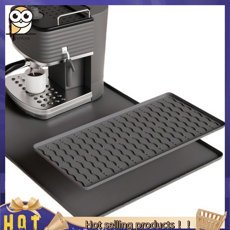 Tapete De Secagem Para Balcão De Cozinha 24'X16 Máquina De Café Com Suporte Removível Pratos , Expresso (Preto) Bar