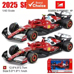 BBURAGO Ferrari SF25 F1 Diecast Model Car Escala 1/43 Charles Leclerc Lewis Hamilton Alloy Racing Presente Colecionável