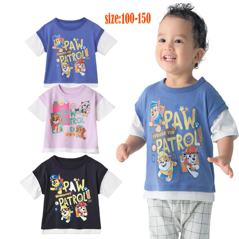 Exportado para o japão verão crianças puro algodão manga curta camiseta dos desenhos animados filhote de cachorro menino