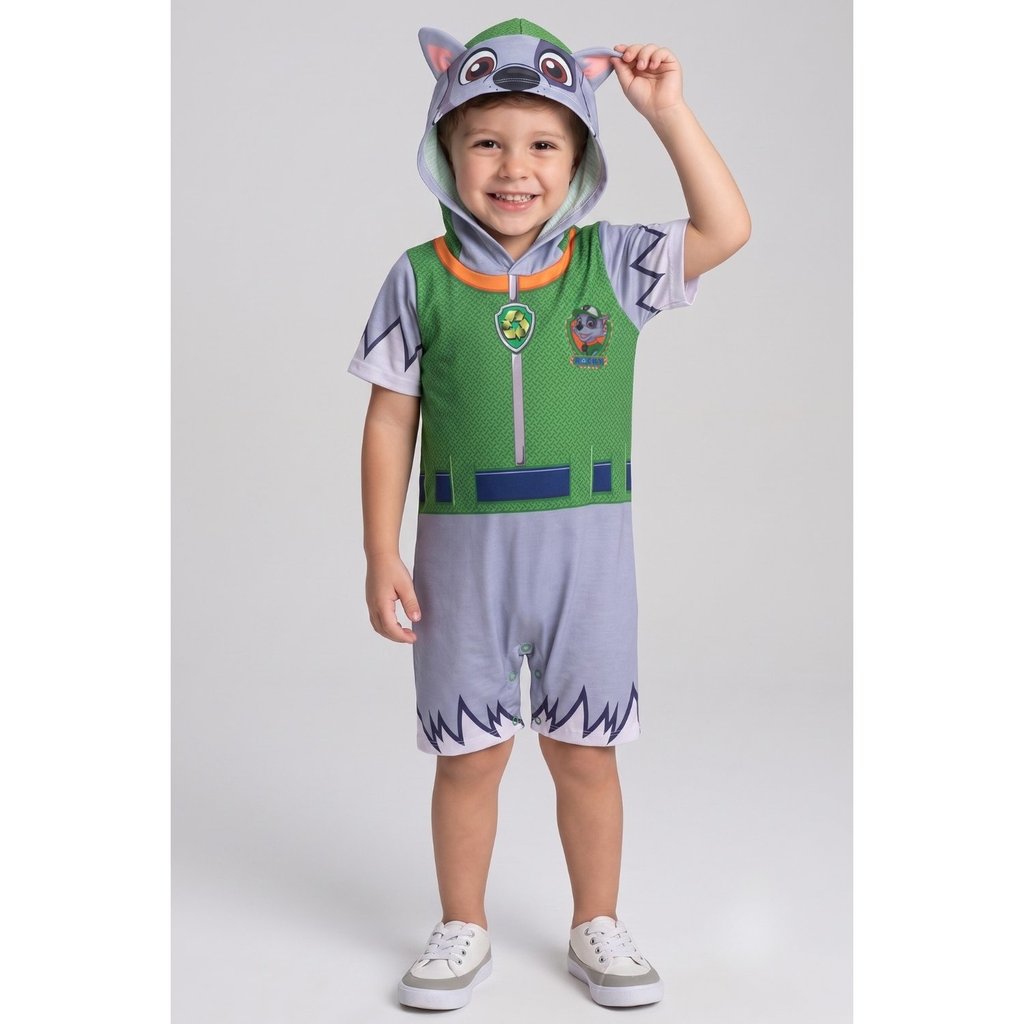 Macacão Patrulha Canina Infantil Masculino Rocky