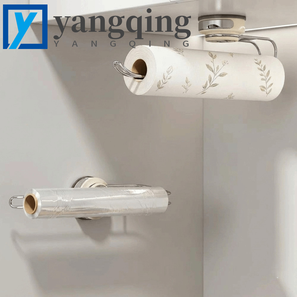 Rack De Armazenamento De Filme Aderente YANGQING , Suporte De Toalha De Papel Com Ventosa Removível Sem Punção , Aço Ino