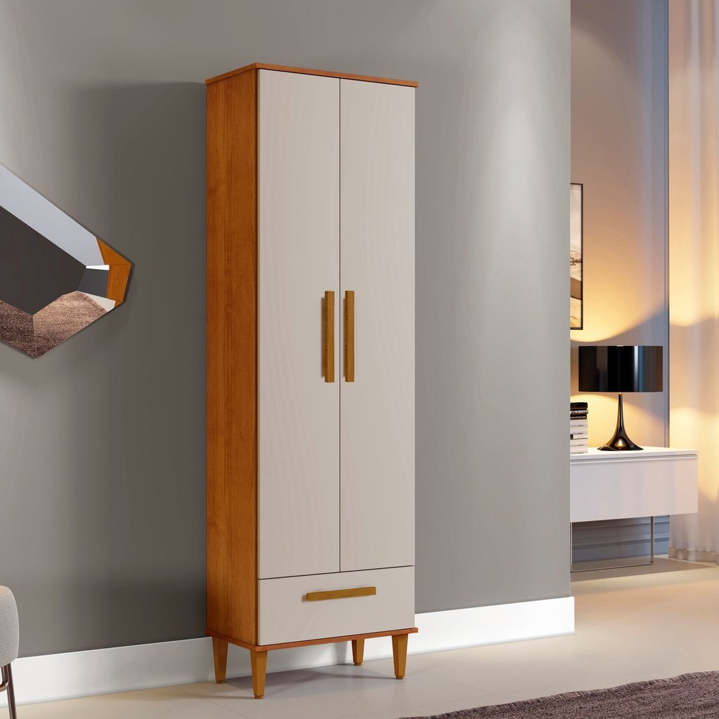 Armário Multiuso 2 Portas 1 Gavetas Natal Nature/Off White