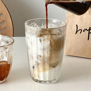 Retro Vertical listra copo de vidro gelo americano Latte xícara de café bebida copo leite café da manhã copo de água