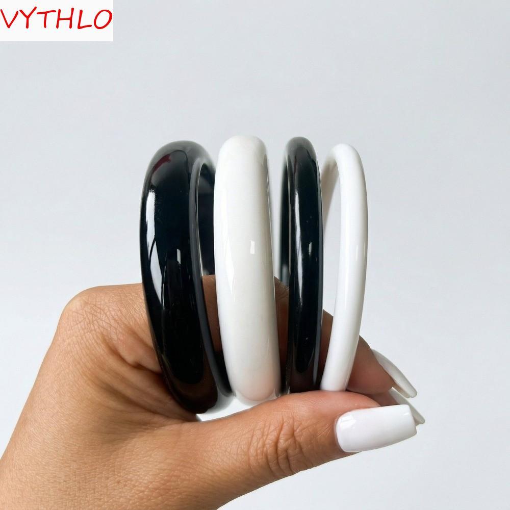 VYTHLO 4 Pçs/Set Pulseira De Resina , Conjunto De Pulseiras Acrílicas Translúcidas Empilháveis , Tubo Curvo Bohemia