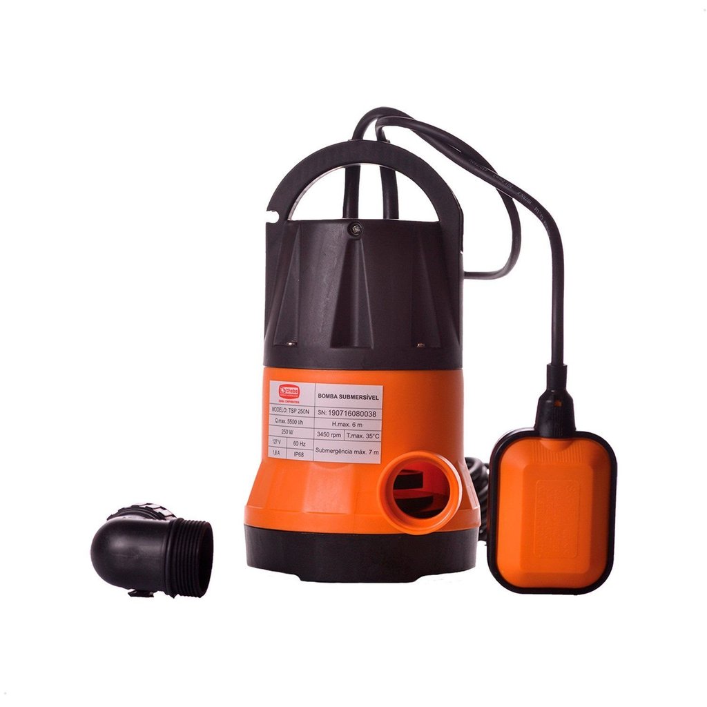 Bomba Submersível Tsp-250N 1/3 Cv Monofásico Motor Thebe IP68 127V Ebara