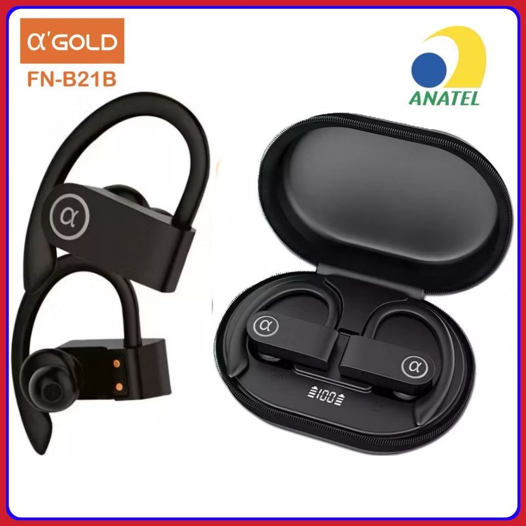 Fone De Ouvido Sport Orelhas Penduradas fone Esportes Bluetooth 5.3 IPX5 original A’GOLD FN-B21B