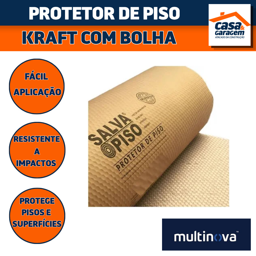 Proteção Piso Bolha Kraft  Salva Piso Proteção para Obras Reforma Mudança  Multi