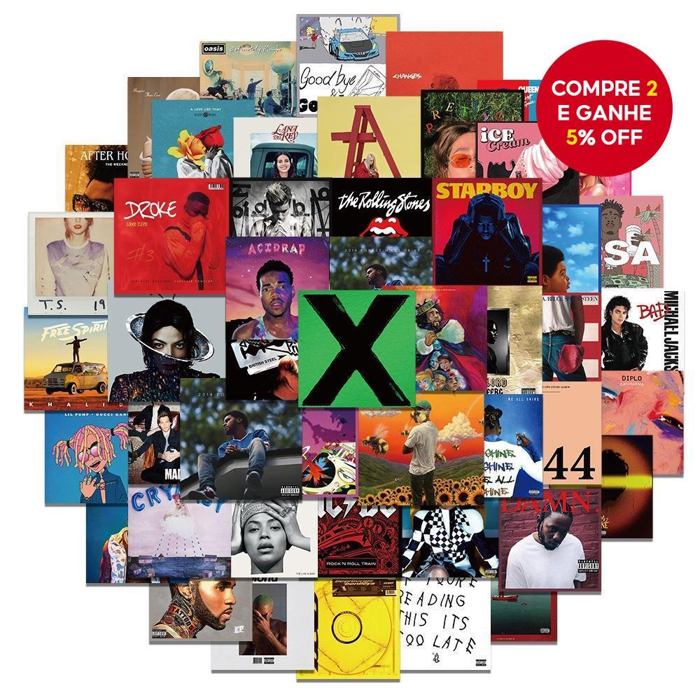 Artista Cantores Álbum Capa Adesivos Bonitos 55 Pçs Para Bagagem Caso Do Telefone Portátil Notebook Decalques Crianças P