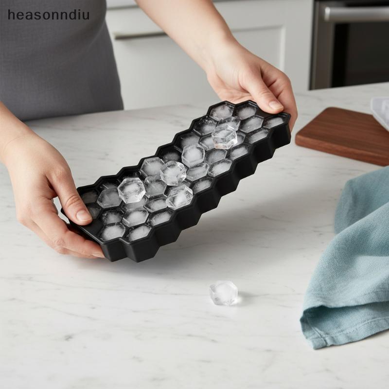 [heasonndiu] Fabricante De Cubos De Gelo Reutilizáveis Moldes De Bandeja De Grade De Silicone 2 Pa Grande Capacidade Par
