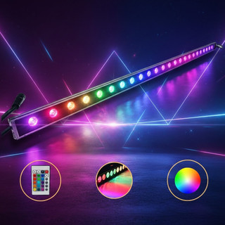 Ribalta 24w LED RGB Bivolt Com 24 LEDs + Controle Remoto Decoração Colorida Eventos Festas DJ