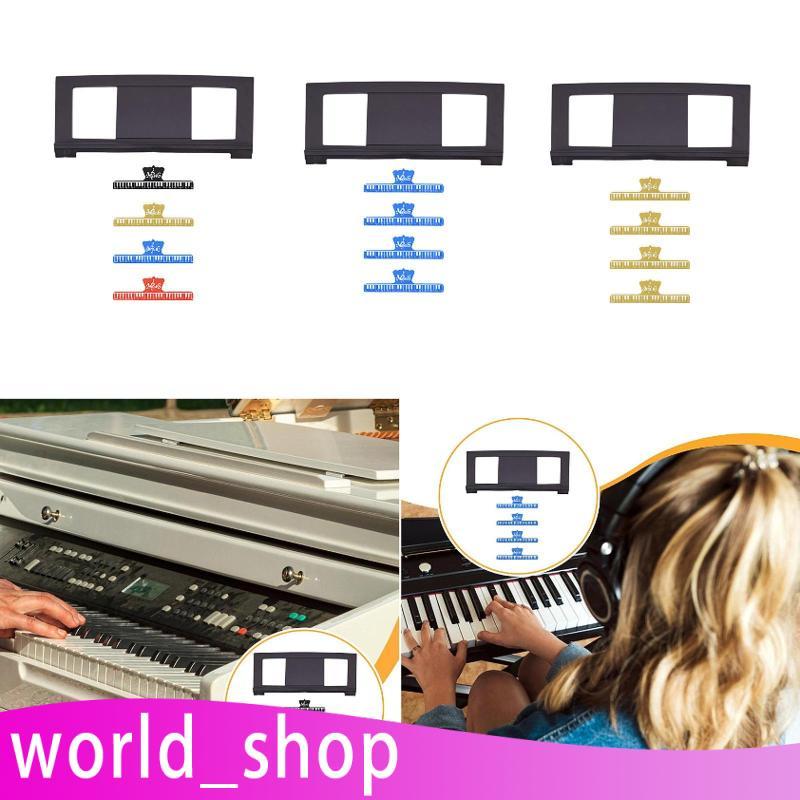[World_shop] Suporte De Partituras Para Teclado Eletrônico Compacto Presentes Prática De Piano Com Quatro Clipes Dourado