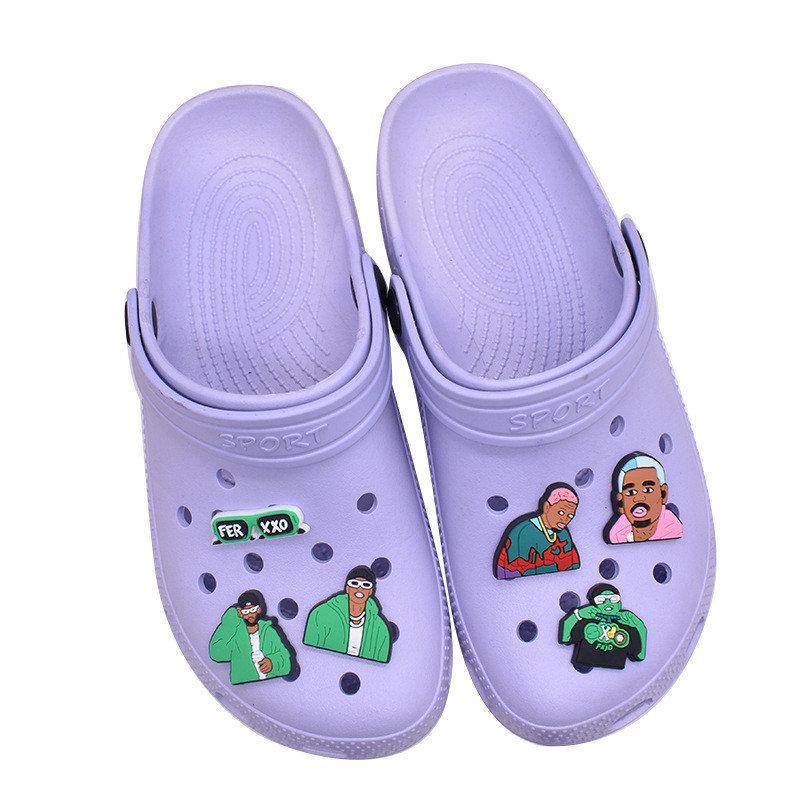 BLJE PVC Sapato Encantos Acessórios Masculino Dos Desenhos Animados Cantor Decoração Moda Fivelas Para Tamanco Sandálias