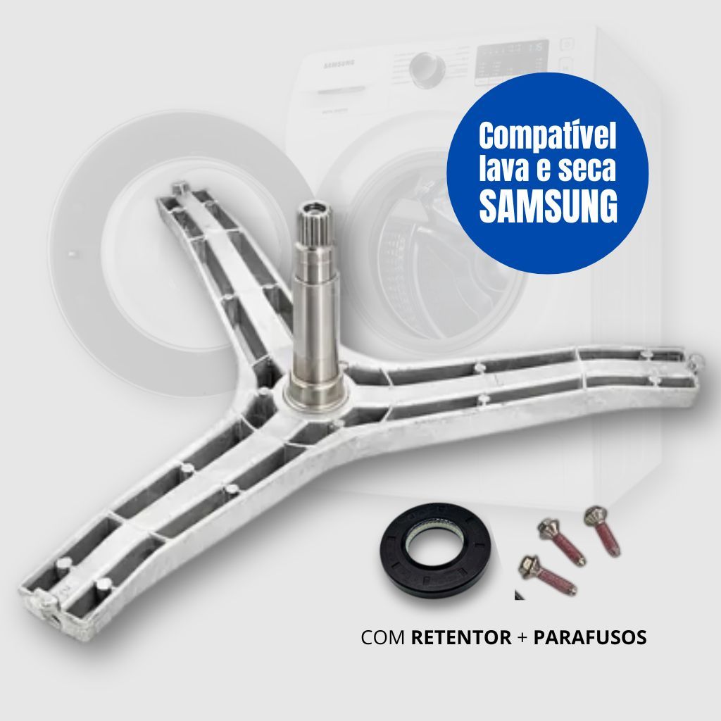 Eixo Tripe para Lava e Seca Samsung + Retentor e Parafusos